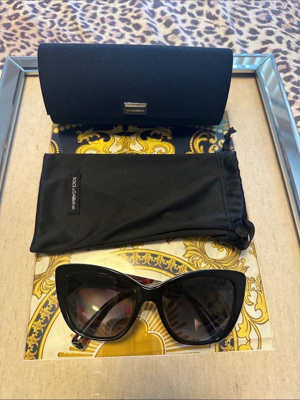 Dolce & Gabbana Black and Rose Cat-Eye Sunglasses